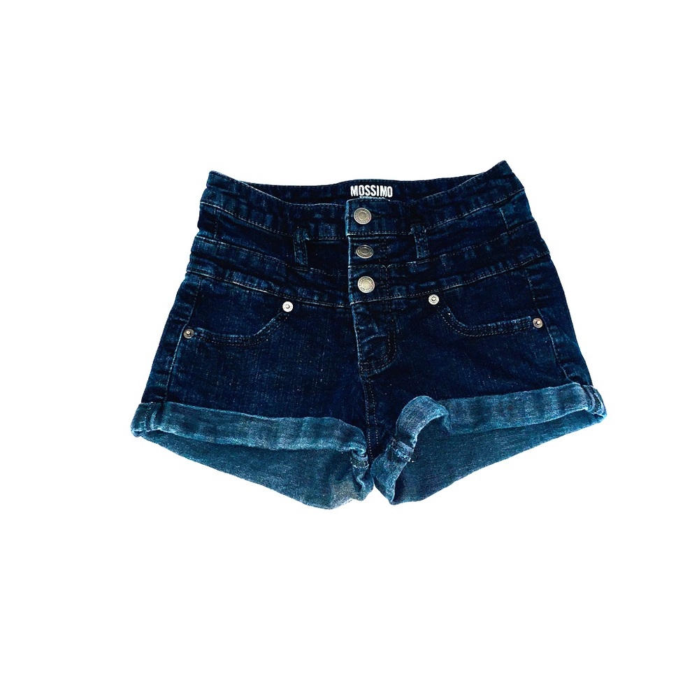 Black denim shorts